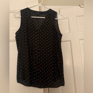 Banana Republic Sleeveless Black Top with White Dots